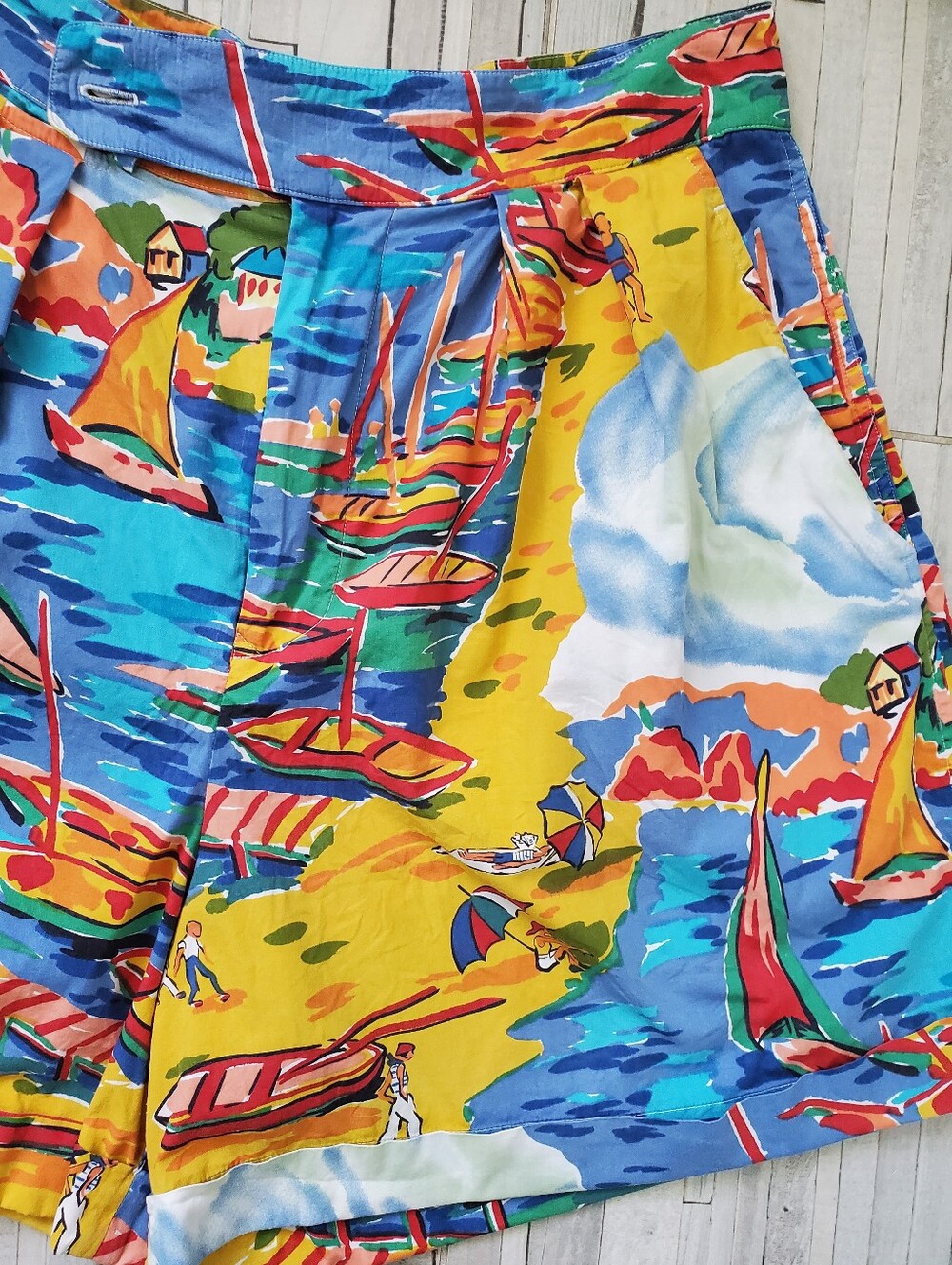Ralph Lauren Vintage Beach Boat Ski Bear Stadium Shorts Women's Size 10 - Picture 5 of 9